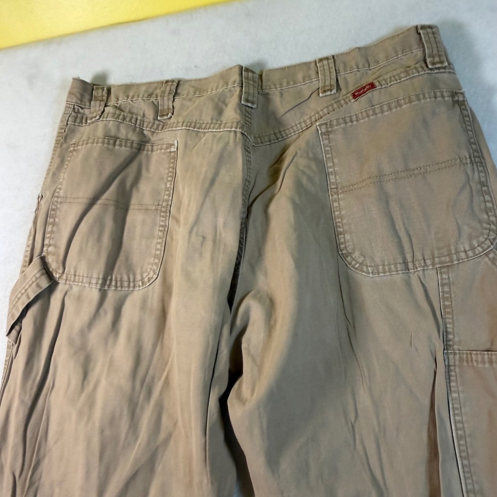 Wrangler Mens Tan Cotton Canvas Carpenter Utility Work Pants 94LSWAO 40x32